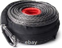 Synthetic Winch Rope 3/8 X 85', 25000 Ibs Winch Cable Line with Protective Slee