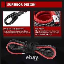 Synthetic Winch Rope 3/8 X 85', 25000 Ibs Winch Cable Line with Protective Slee