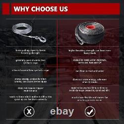Synthetic Winch Rope 3/8 X 85', 25000 Ibs Winch Cable Line with Protective Slee