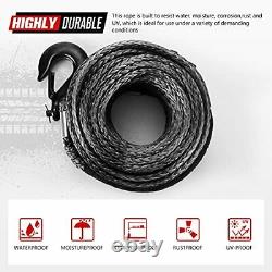 Synthetic Winch Rope 3/8 x 100' 23,809 Ibs Winch Line Cable Rope for 4WD Off