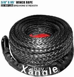 Synthetic Winch Rope, 3/8 x 85' 25000 Ibs Durable Winch Line Cable Rope, 85FT