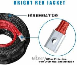 Synthetic Winch Rope, 3/8 x 85' 25000 Ibs Durable Winch Line Cable Rope, 85FT