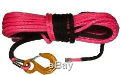 Synthetic Winch Rope, Hot Pink 100ft 11mm 11800KG Dyneema SK75 self recovery 4x4