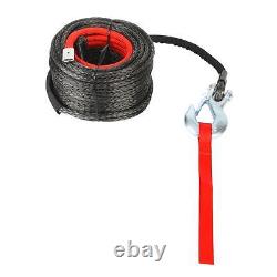 Synthetic Winch Rope Kit 10mm x 30m UV Resistant Tow Rope for Off Road Trucks
