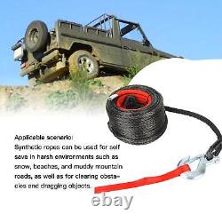 Synthetic Winch Rope Kit 10mm x 30m UV Resistant Tow Rope for Off Road Trucks