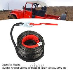 Synthetic Winch Rope Kit 10mm x 30m UV Resistant Tow Rope for Off Road Trucks