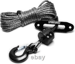 Synthetic Winch Rope Kit, 1/4 x 50ft 10000LBS Winch Rope Line Cable with for