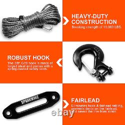 Synthetic Winch Rope Kit, 1/4 x 50ft 10000LBS Winch Rope Line Cable with for