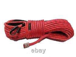 Synthetic Winch Rope Line Cable 3/8 x 100' 30,000 LB Capacity RED