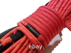 Synthetic Winch Rope Line Cable 3/8 x 100' 30,000 LB Capacity RED