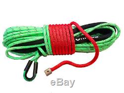 Synthetic Winch Rope Line Cable 7/16 x 100' 30,000 LB Capacity GREEN