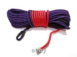 Synthetic Winch Rope Line Cable 7/16 x 100' 30,000 LB Capacity Purple