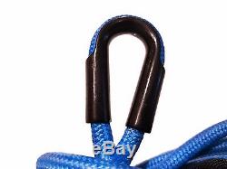 Synthetic Winch Rope Line Cable Blue 7/16 x 100' 30000 LB With Rock Guard