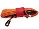 Synthetic Winch Rope Line Cable Orange 3/8 X 100' 30000 Lb With Rock Guard