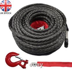 Synthetic Winch Rope Tow Car 4x4 Cable Off Road Trailer Strap 20500LBS 8mm x 15m