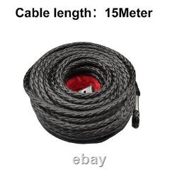 Synthetic Winch Rope Tow Car 4x4 Cable Off Road Trailer Strap 20500LBS 8mm x 15m