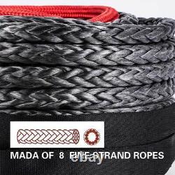 Synthetic Winch Rope Tow Car 4x4 Cable Off Road Trailer Strap 20500LBS 8mm x 15m