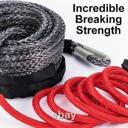 Synthetic Winch Rope Tow Car 4x4 Cable Off Road Trailer Strap 20500LBS 8mm x 15m