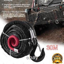 Synthetic Winch Rope Winch Line Cable 3/8 x 100' 26500 lbs for SUV Truck UK