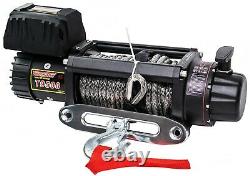 Tungsten4x4 9500 lbs 12V Electric Winch Synthetic Rope Truck Trailer Towing Jeep