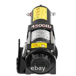 VEVOR 4500lb / 2040kg 12v Truck Electric Winch with Synthetic Rope Motor for UTV