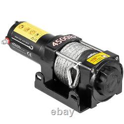 VEVOR 4500lb / 2040kg 12v Truck Electric Winch with Synthetic Rope Motor for UTV