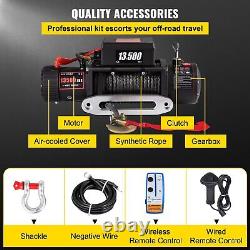 VEVOR Electric Recovery Winch 12V 13500LB Heavy Duty 4x4 Synthetic Rope