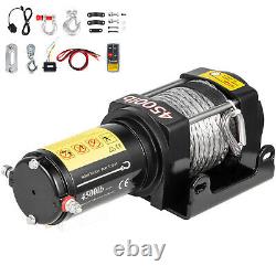 VEVOR Electric Winch 4500LBS 12V Synthetic Rope 4WD ATV UTV Winch Towing Truck