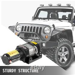 VEVOR Electric Winch 4500LBS 12V Synthetic Rope 4WD ATV UTV Winch Towing Truck