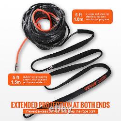 VEVOR Synthetic Winch Rope Winch Line Cable 3/8 x 85' 26500 lbs for SUV Truck