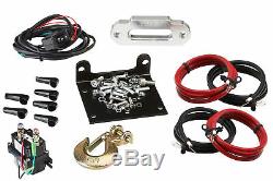 Viper Midnight 3000 lb ATV UTV Winch Kit with 50 feet BLACK Synthetic Rope