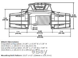 WARN 95950 ZEON 12S 12000 lb Premium Series Winch 80' Synthetic Rope Hawse 12-S