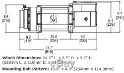 WARN 97740 16.5ti-S 16500 lb Series Winch 80' 3/8 Spydra Synthetic Rope Heavy