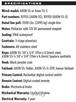 WARN Axon 55-S Synthetic Utv Winch