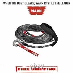 Warn 10,000 lbs 3/8 x 100' Spydura Synthetic Winch Rope withSwivel Hook 87915