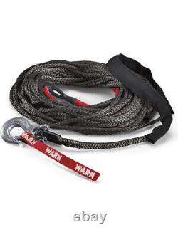 Warn Winch Rope Spydura 3/8 OD 100 ft Long Hook Included Synthetic Grey (87915)