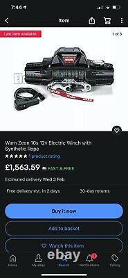 Warn Zeon 10s 12v Electric Winch with Synthetic Rope