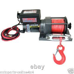 Warrior C2000 NINJA 12v Winch with Red Armortek Synthetic Rope