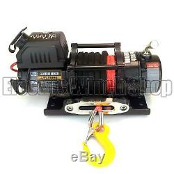 Warrior Ninja 4500lb 12v Winch with Synthetic Rope & Winch Cover