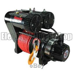 Warrior Predator 12v Twin Motor Winch with Synthetic Rope