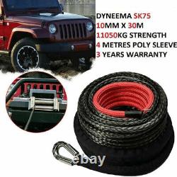 Winch Rope 10MM30M For Dyneema Hook Synthetic Car Boat Tow Recovery 4WD Cable A