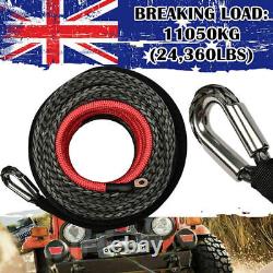 Winch Rope 10MM X30M Hook Synthetic ATV SUV 4WD Tow Recovery Cable 24360lb 100ft