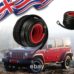 Winch Rope 10MM x 30M Dyneema Hook Synthetic Car Tow Recovery Cable Black NEW