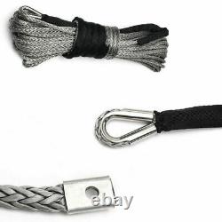 Winch Rope 10mm x 24m Dyneema Synthetic Rope Tow Recovery Offroad with Hook Wire