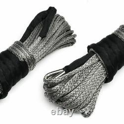 Winch Rope 10mm x 24m Dyneema Synthetic Rope Tow Recovery Offroad with Hook Wire