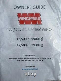Winchmax 13,500 electric trailer winch with synthetic rope + waterproof cover
