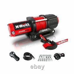 X-BULL 12V 4500LBS Synthetic Rope Electric Winch for Towing ATV/UTV Off Road