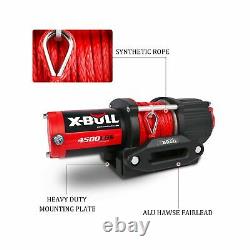 X-BULL 12V 4500LBS Synthetic Rope Electric Winch for Towing ATV/UTV Off Road