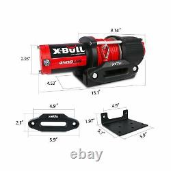 X-BULL 12V 4500LBS Synthetic Rope Electric Winch for Towing ATV/UTV Off Road