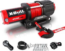 X-BULL 12V 4500LBS Synthetic Rope Electric Winch for Towing ATV/UTV Off Road